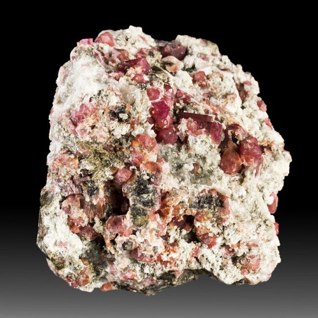 3.5" RASPBERRY GARNET Ruby Red Crystals High Contrast on White Matrix Mexico for sale