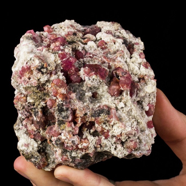 3.5" RASPBERRY GARNET Ruby Red Crystals High Contrast on White Matrix Mexico for sale