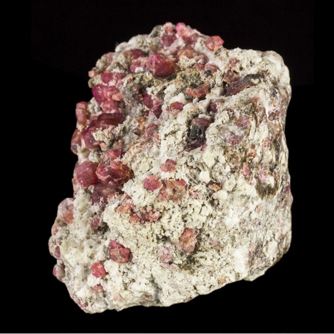 3.5" RASPBERRY GARNET Ruby Red Crystals High Contrast on White Matrix Mexico for sale