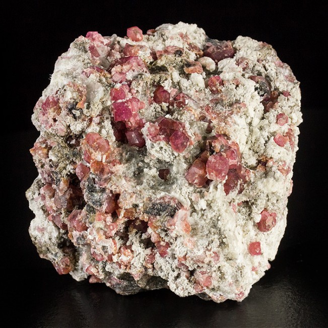 3.5" RASPBERRY GARNET Ruby Red Crystals High Contrast on White Matrix Mexico for sale