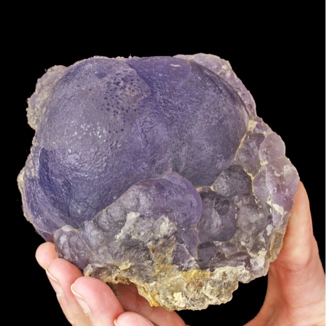 4" Blue Purple BALL FLUORITE Smooth Lustrous Hemisphere Crystals China for sale