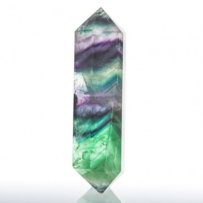 4.2" Vivid Rainbow Colors Polished FLUORITE DoubleTerminated Wand China for sale