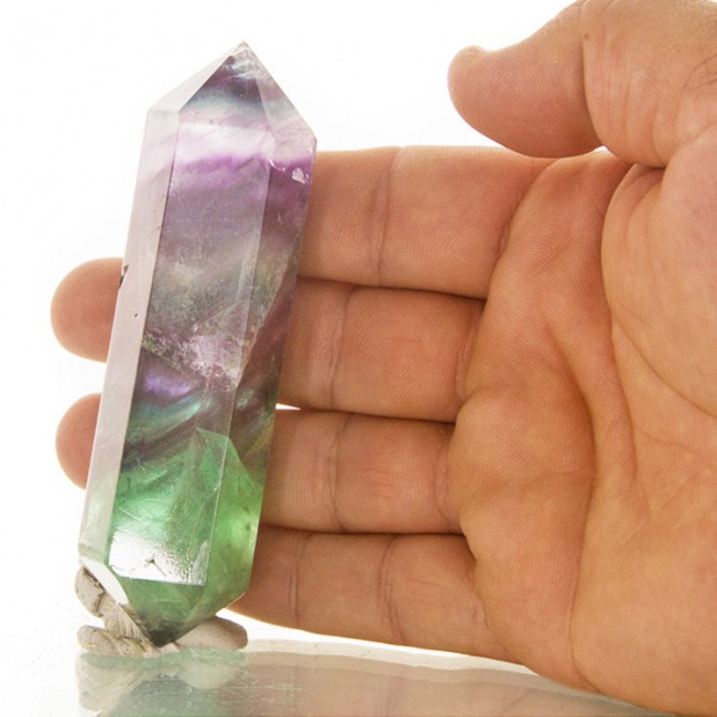 4.2" Vivid Rainbow Colors Polished FLUORITE DoubleTerminated Wand China for sale