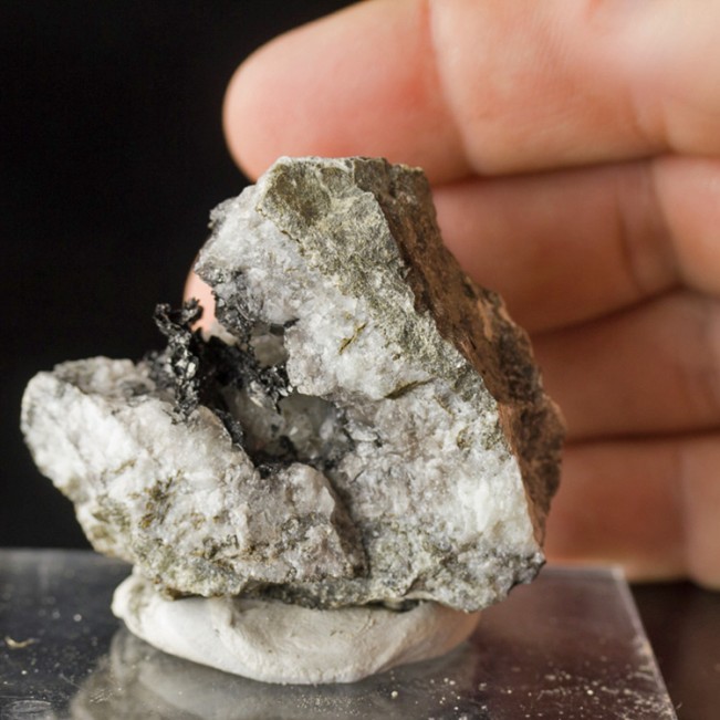 2.3" Shiny Sharp Black BABINGTONITE Crystals Roncari Quarry Connecticut for sale