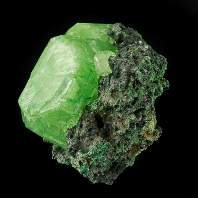 4.3" Sharp GrassGreen Octahedral ALUM Crystals to 2.5" Lab Grown Poland for sale